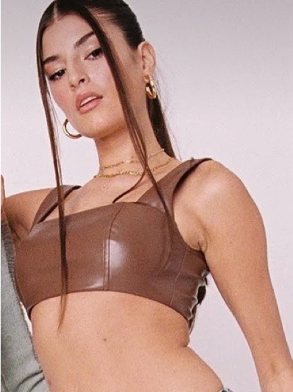 EdikFaux Leather Crop Tank Top - Women